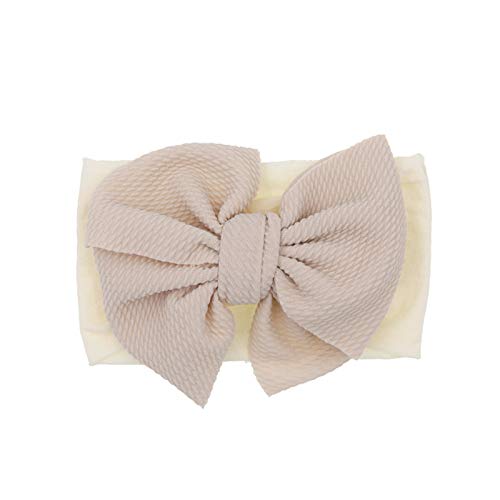 Stretch Bowknot Baby Kleinkind Haarband Mädchen 1PC Headband Headbeige Zubehör Stirnband Haarband Damen (Beige, One Size) von Mashaouyo