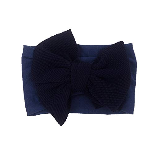 Stretch Bowknot Baby Kleinkind Haarband Mädchen 1PC Headband Headbeige Zubehör Stirnband Haarband Damen (Dark Blue, One Size) von Mashaouyo