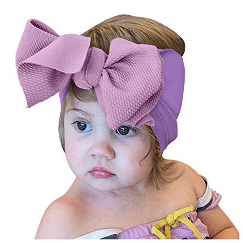 Stretch Bowknot Baby Kleinkind Haarband Mädchen 1PC Headband Headbeige Zubehör Stirnband Haarband Damen (Purple, One Size) von Mashaouyo