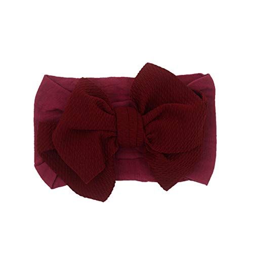 Stretch Bowknot Baby Kleinkind Haarband Mädchen 1PC Headband Headbeige Zubehör Stirnband Haarband Damen (Wine, One Size) von Mashaouyo