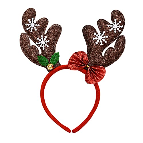 Weihnachten Cartoon Schneeflocke Stoff Stirnband Schnalle Haarschmuck Dekoration Geweih Weihnachtskrawatte Jogging Zubehör Herren (B, One Size) von Mashaouyo