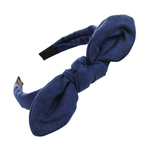 Wildleder Frauen Knoten Haarband Bogenhaarbügel Süße Mode Haarreif Mädchen Kopf Haarreif Stirnbänder Damen Laufen (Navy, One Size) von Mashaouyo