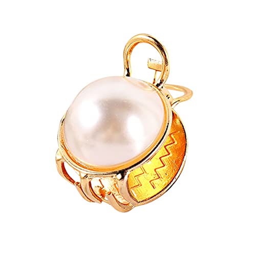 Womens Pearl Intarsed Metal Clip High Pferdeschwanz Haarspange Farbverlauf Vielseitige Haarspange Ohrenwärmer Herren (E, One Size) von Mashaouyo