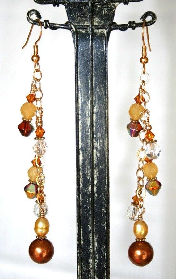 Gold Und Süßwasserperlen Ohrringe von MashliDesign