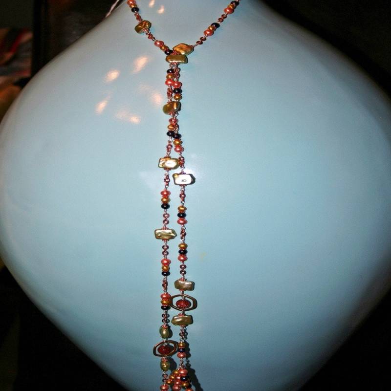 Handmade Kupfer Halskette Mit Perlen von MashliDesign