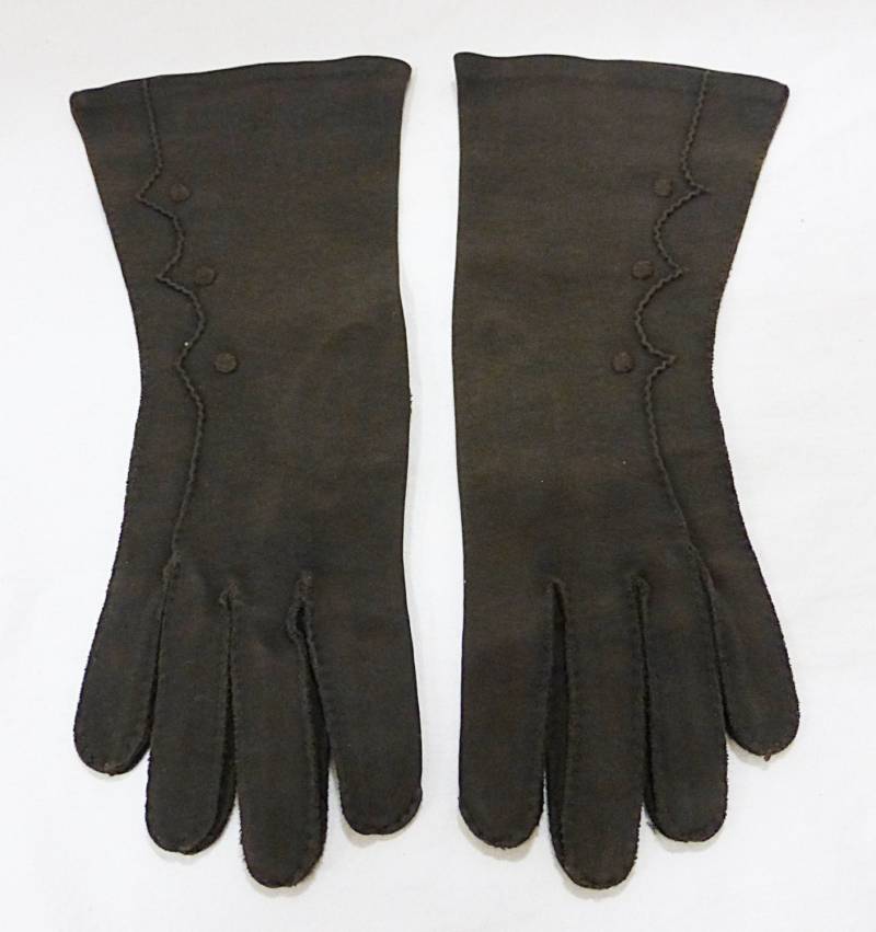 Jahrgang Hansen Damen Kleid Handschuhe Braun Größe 6 1/2 Mitte Länge von MashliDesign