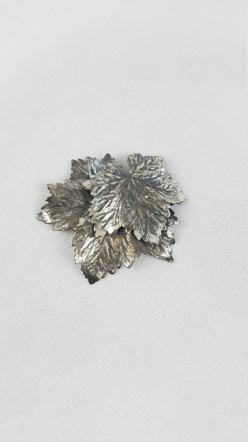 Jahrgang Napier Brosche Anstecknadel Silber Ton Endivie Signiert von MashliDesign