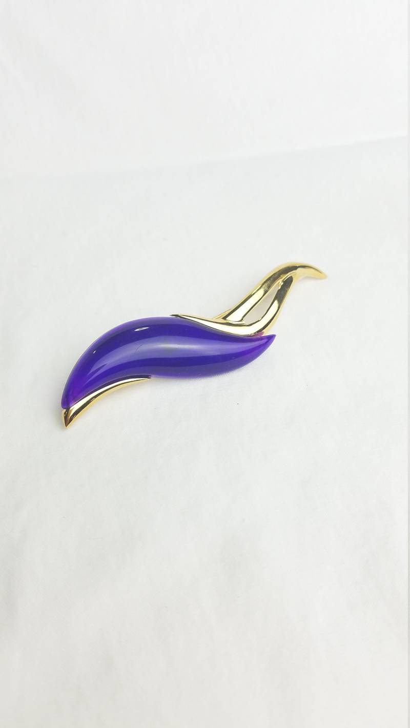 Jahrgang Park Lane Brosche Anstecknadel Lila Gold-Ton von MashliDesign