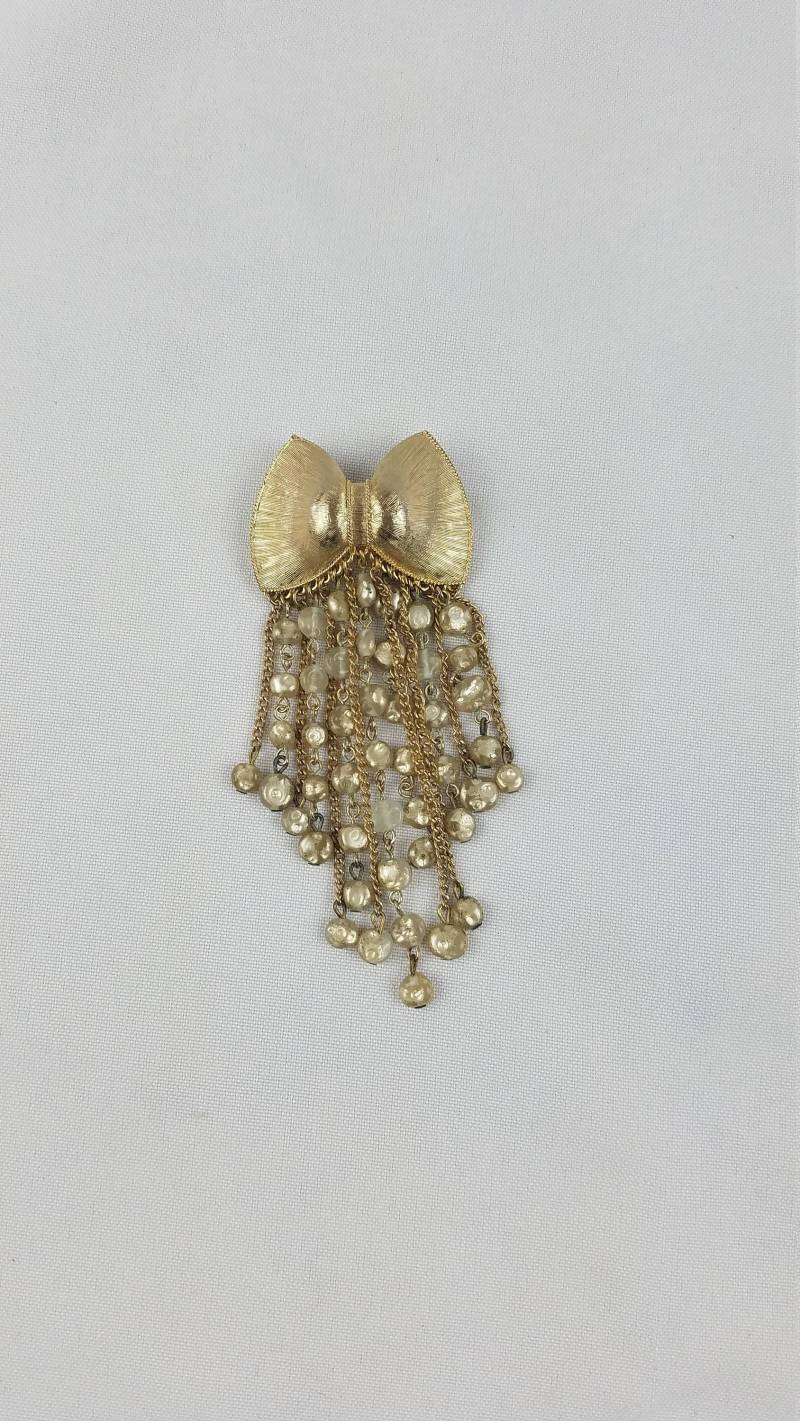 Jahrgang Schleife Brosche Anstecknadel Kette Perlen Anhänger Fransen von MashliDesign