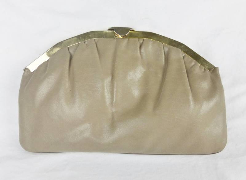 Vintage Clutch Abend Tasche Kette Tan von MashliDesign