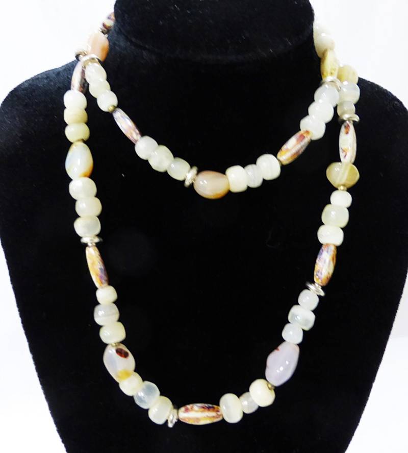 Vintage Halskette Semi Edelsteine Schmuck Handwerker in Handarbeit von MashliDesign