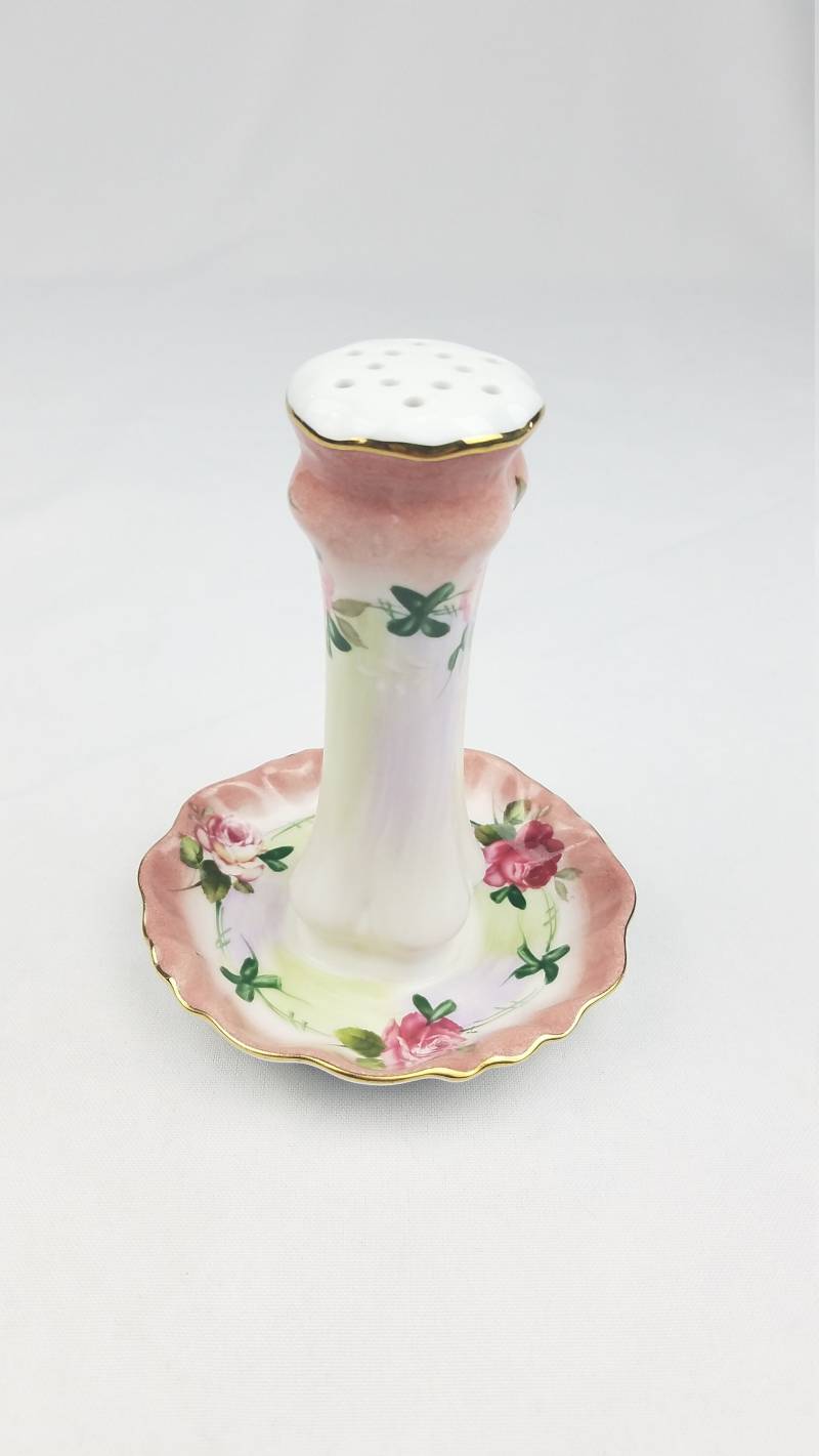 Vtg Betty Überzieher Porzellan Schätze Handbemalt Hut Stiftehalter Rosa Rosen von MashliDesign
