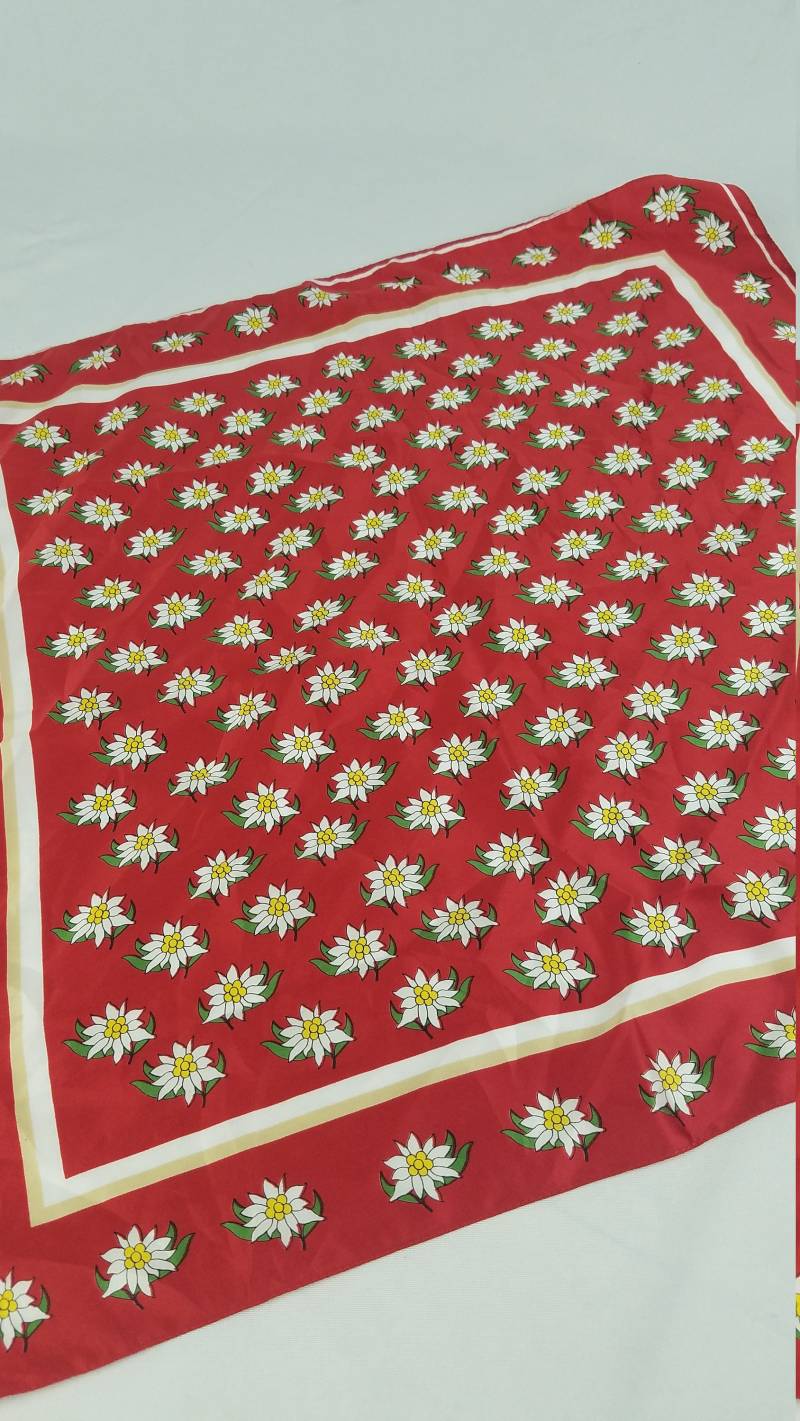 Weinlese-Frauen Schal Rot Daises Floral Platz Italien Zubehör von MashliDesign