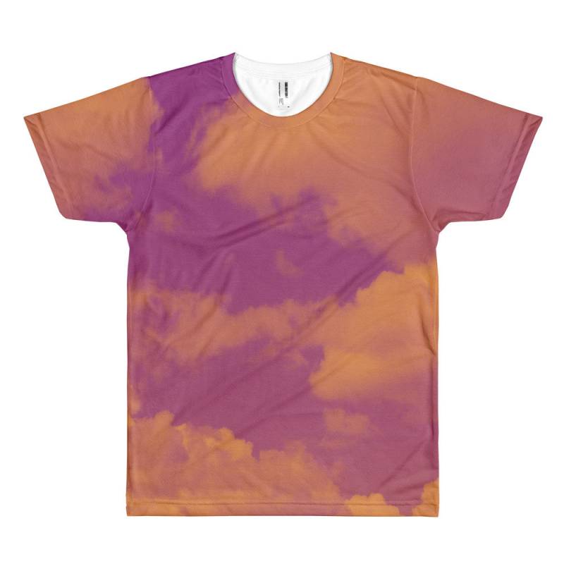 Lila Dunst Cloud Kurze Ärmel Herren T-Shirt von MasiPosse