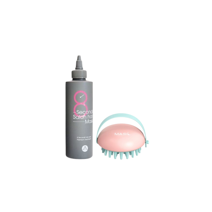 Masil - 8 Seconds Salon Hair Mask - 200ml (1ea) + Head Cleansing Massage Brush - 1pc Set von Masil