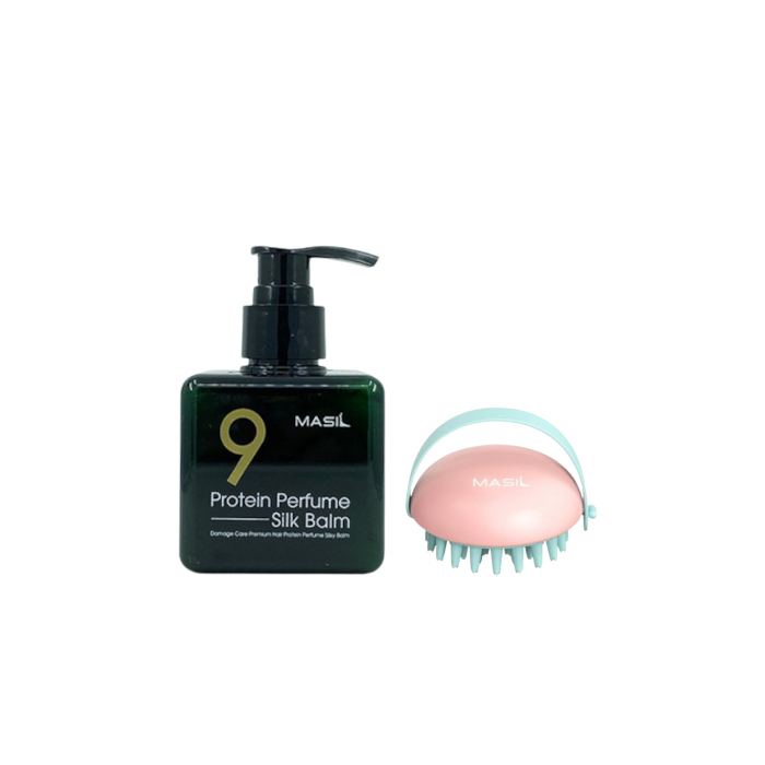 Masil - Protein Perfume Silk Balm - 180ml (1ea) + Head Cleansing Massage Brush - 1pc Set von Masil