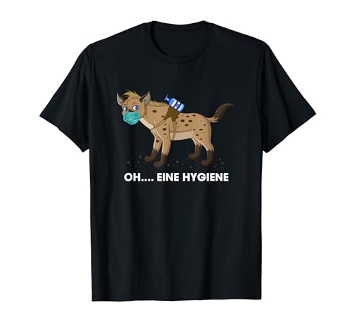 Hyena Hygiene Mundschutz Maske Hygienisch Wort Witz T-Shirt von Maske Hygiene Desinfektion Wortwitz Geschenke
