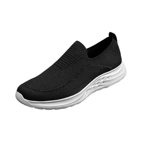 Laufschuhe Herren Weiß , Slip-On Sportschuhe Turnschuhe Aus Netzstoff Atmungsaktiv Freizeitschuhe Orthopädische Schuhe Leicht Gesundheitsschuhe Große Größen Sneaker Weichen Sohle Walkingschuhe von Maskjuwio
