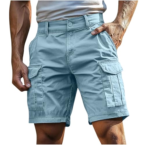 Maskjuwio Cargo Shorts Herren Kurze Cargohose Baggy Arbeitshose Kurz Sport Shorts Gerade Wanderhose Atmungsaktive Cargoshorts Mit Knopfleiste Einfarbig Sweatshorts Stretch Leicht Trainingsshorts von Maskjuwio
