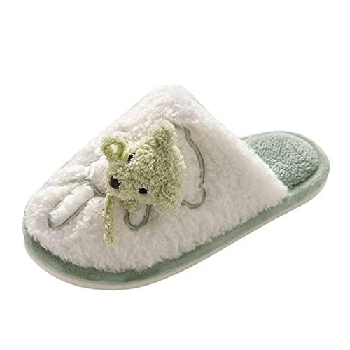 Maskjuwio Flauschige Hausschuhe Damen Tiere Plüsch Hausschlappen Warme Hausschuhe Memory Foam Pantoffeln Weich Lustig Slippers rutschfeste Hausschlappen Winter rutschfeste Slippers Leichte Pantoffeln von Maskjuwio