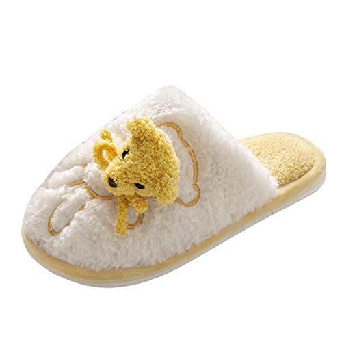 Maskjuwio Flauschige Hausschuhe Damen Tiere Plüsch Hausschlappen Warme Hausschuhe Memory Foam Pantoffeln Weich Lustig Slippers rutschfeste Hausschlappen Winter rutschfeste Slippers Leichte Pantoffeln von Maskjuwio
