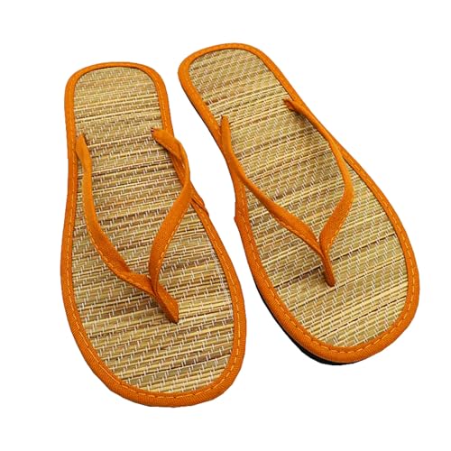 Maskjuwio Flip Flops Damen Elegant, Bambus Flip Flops Offene Sandalen Zehentrenner Badesandalen Slip-On Sandaletten Leicht Zehensandalen Rutschfest Duschschuhe Große Größen Damensandalen Gr.37-41 von Maskjuwio