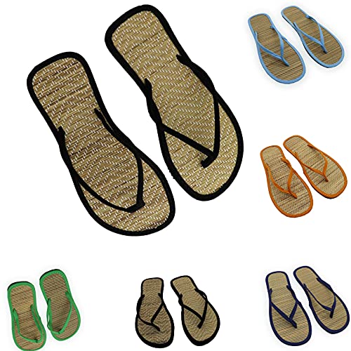 Maskjuwio Flip Flops Damen Elegant, Bambus Flip Flops Offene Sandalen Zehentrenner Badesandalen Slip-On Sandaletten Leicht Zehensandalen Rutschfest Duschschuhe Große Größen Damensandalen Gr.37-41 von Maskjuwio