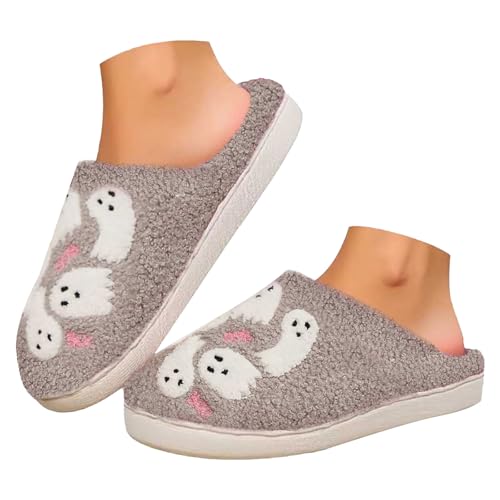Maskjuwio Halloween Hausschuhe 41 Slippers Women Warm Hausschuhe Damen Plüsch Pantoffeln Flauschig Hausschlappen Weichen Sohlen Slippers Drinnen Und Draußen Schlappen rutschfeste Pantoffeln House von Maskjuwio