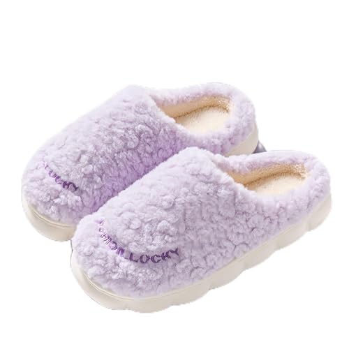 Maskjuwio Hausschlappen Damen Flauschig Plüsch Hausschuhe Damen Pink Wärme Pantoffeln Gefüttert Slippers rutschfeste Hausschlappen Memory Foam Schlappen Weich Bequem Pantoffeln Frottee Slippers von Maskjuwio