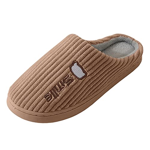Maskjuwio Hausschlappen Damen Mit Fußbett, Plüsch Filzpantoffeln Warme Pantoffeln Dicke Warme Hausschuhe Plateau Hausschuhe rutschfeste Leichte Slippers Slip-On Pantoffeln Winter Hausschlappen von Maskjuwio