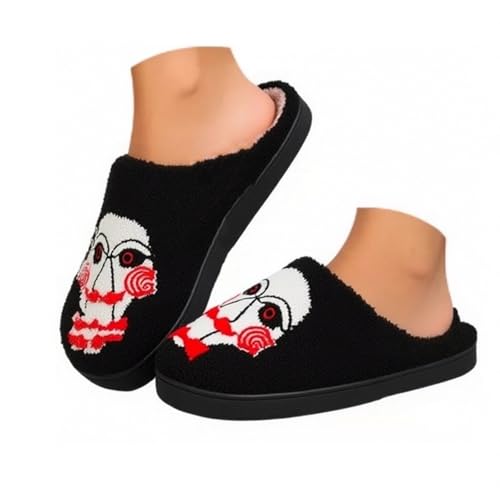 Maskjuwio Hausschuhe Damen 42 Lustig Hausschuhe Damen Halloween Hausschlappen Warme Slippers Plüsch Pantoffeln Drinnen Und Draußen Pantoffeln Gefüttert Fuzzy Schlappen Halloween Slippers rutschfeste von Maskjuwio