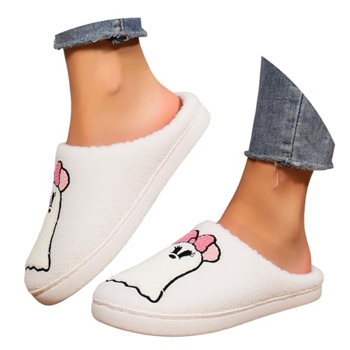 Maskjuwio Hausschuhe Damen 42 Plüsch Slippers Wärme Gefüttert Hausschlappen rutschfeste Pantoffeln Memory Foam Filzpantoffeln Mit Musterdruck Hausschuhe Weich Bequem Schlappen House Slippers von Maskjuwio