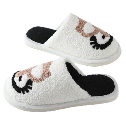 Maskjuwio Hausschuhe Damen 42 Winter Pantoffeln rutschfeste Hausschlappen Plüsch Wärme Slippers Flauschig Schlappen Flache Weich Hausschuhe Unisex Slippers Für Indoor & Outdoor Pantoffeln Slip-On von Maskjuwio