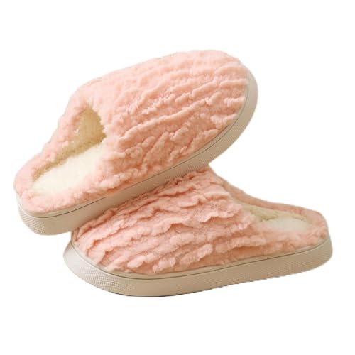 Maskjuwio Hausschuhe Damen Flauschig Sohle Hausschuhe Damen Winter Plüsch Pantoffeln Warme Frottee Slippers Plateau Hausschlappen Gefüttert Fuzzy Pantoffeln Einfarbig Slippers Drinnen Und Draußen von Maskjuwio