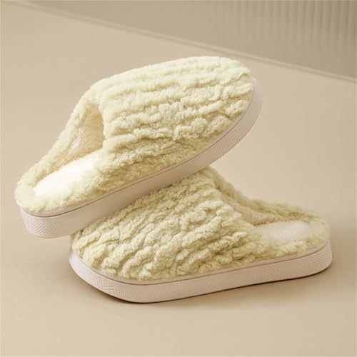 Maskjuwio Hausschuhe Damen Flauschig Sohle Hausschuhe Damen Winter Plüsch Pantoffeln Warme Frottee Slippers Plateau Hausschlappen Gefüttert Fuzzy Pantoffeln Einfarbig Slippers Drinnen Und Draußen von Maskjuwio
