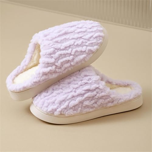 Maskjuwio Hausschuhe Damen Flauschig Sohle Hausschuhe Damen Winter Plüsch Pantoffeln Warme Frottee Slippers Plateau Hausschlappen Gefüttert Fuzzy Pantoffeln Einfarbig Slippers Drinnen Und Draußen von Maskjuwio