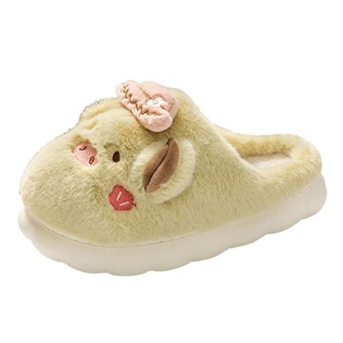 Maskjuwio Hausschuhe Damen Flauschig Tiere, Hausschuhe Damen Plüsch Lustig Warme Pantoffeln Fuzzy Gefüttert Slippers rutschfeste Hausschlappen Slippers Mit Weichen Sohlen Weich Bequem Hauspantoffeln von Maskjuwio