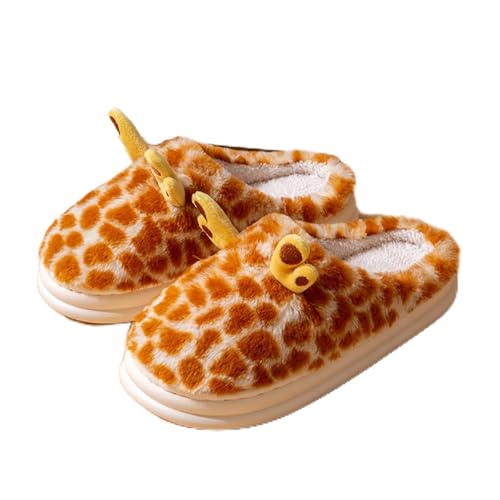 Maskjuwio Hausschuhe Damen Flauschig Tiere Slippers Weichen Sohlen Pantoffeln Plateau Hausschlappen Gefüttert Plüsch Pantoffeln Warme Hausschuhe rutschfeste Slippers Lustig House Filzpantoffeln von Maskjuwio