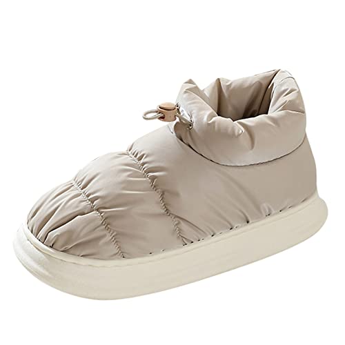 Maskjuwio Hausschuhe Damen Geschlossen Hoch Flauschig Pantoffeln Warme Slippers Verstellbar Hüttenschuhe Plateau Hausschlappen Hausschuhe Mit Weichen Sohlen Einfarbig Pantoffeln Für Indoor & Outdoor von Maskjuwio