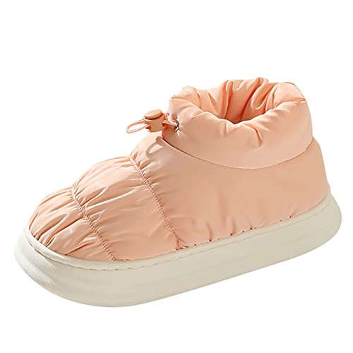 Maskjuwio Hausschuhe Damen Geschlossen Hoch Flauschig Pantoffeln Warme Slippers Verstellbar Hüttenschuhe Plateau Hausschlappen Hausschuhe Mit Weichen Sohlen Einfarbig Pantoffeln Für Indoor & Outdoor von Maskjuwio
