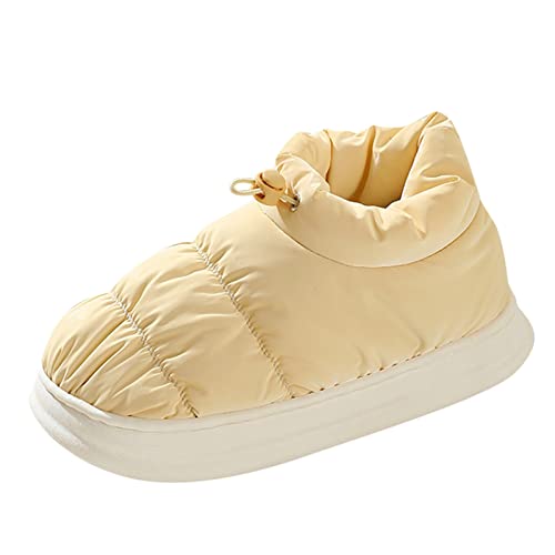 Maskjuwio Hausschuhe Damen Geschlossen Hoch Flauschig Pantoffeln Warme Slippers Verstellbar Hüttenschuhe Plateau Hausschlappen Hausschuhe Mit Weichen Sohlen Einfarbig Pantoffeln Für Indoor & Outdoor von Maskjuwio