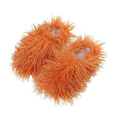 Maskjuwio Hausschuhe Damen Geschlossen Plüsch Flauschig Hüttenschuhe Warme Winter Hausschlappen rutschfeste Pantoffeln Einfarbig Schlappen Weich Bequem Filzpantoffeln Memory Foam Hausschuhe von Maskjuwio