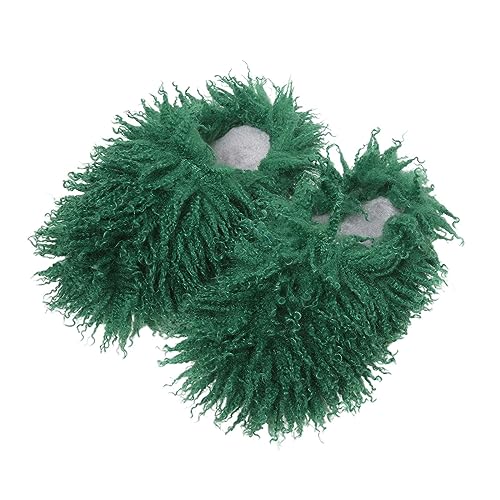 Maskjuwio Hausschuhe Damen Geschlossen Plüsch Flauschig Hüttenschuhe Warme Winter Hausschlappen rutschfeste Pantoffeln Einfarbig Schlappen Weich Bequem Filzpantoffeln Memory Foam Hausschuhe von Maskjuwio