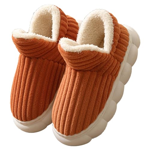 Maskjuwio Hausschuhe Damen Geschlossen Warm Filzpantoffeln Damen Gummisohle Hausschuhe Herren Geschlossen Flauschig Warme Hausschlappen Memory Foam Hüttenschuhe Drinnen Und Draußen Pantoffeln von Maskjuwio