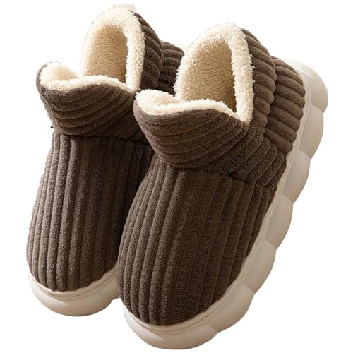 Maskjuwio Hausschuhe Damen Geschlossen Warm Filzpantoffeln Damen Gummisohle Hausschuhe Herren Geschlossen Flauschig Warme Hausschlappen Memory Foam Hüttenschuhe Drinnen Und Draußen Pantoffeln von Maskjuwio