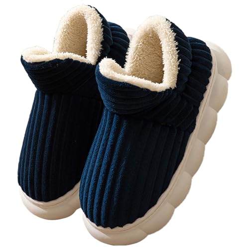 Maskjuwio Hausschuhe Damen Geschlossen Warm Filzpantoffeln Damen Gummisohle Hausschuhe Herren Geschlossen Flauschig Warme Hausschlappen Memory Foam Hüttenschuhe Drinnen Und Draußen Pantoffeln von Maskjuwio