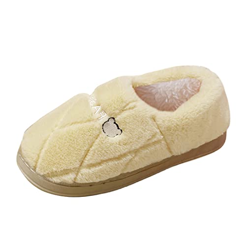 Maskjuwio Hausschuhe Damen Geschlossen Warm Plüsch Hüttenschuhe Flauschig Warme Pantoffeln Plüsch Gefüttert Winterschuhe Geschlossen Slippers Weich Bequem Hüttenschuhe Für Drinnen Und Draußen von Maskjuwio