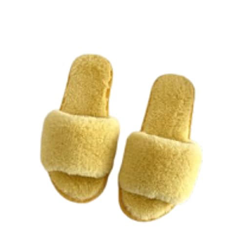 Maskjuwio Hausschuhe Damen Offen Hausschuhe Damen Winter Plüsch Slip-On Pantoffeln Flauschige Hausschlappen rutschfeste Slippers Für Den Innenbereich Warme Schlappen Weich Bequem Filzpantoffeln von Maskjuwio