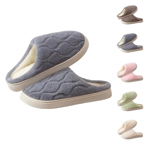 Maskjuwio Hausschuhe Damen Pantoletten Pink Slippers Flauschig Pantoffeln Plüsch Gefüttert Hausschlappen Plateau Hausschuhe Einfarbig Pantoffeln rutschfeste Hausschlappen Herren Unisex Slippers von Maskjuwio