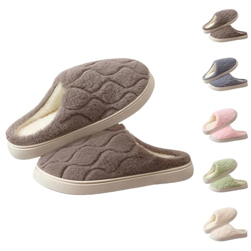 Maskjuwio Hausschuhe Damen Pantoletten Pink Slippers Flauschig Pantoffeln Plüsch Gefüttert Hausschlappen Plateau Hausschuhe Einfarbig Pantoffeln rutschfeste Hausschlappen Herren Unisex Slippers von Maskjuwio